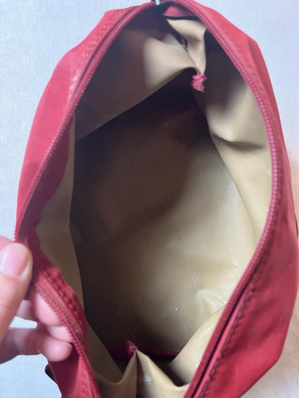 Longchamp Red Le Pliage Cosmetic Pouch Toiletry Bag - Picture 6 of 10